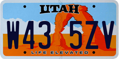 UT license plate W435ZV