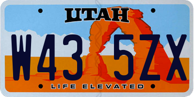 UT license plate W435ZX