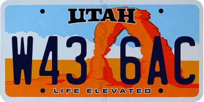 UT license plate W436AC