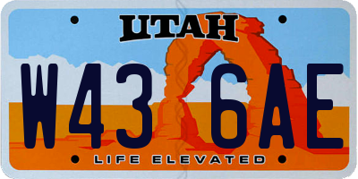 UT license plate W436AE