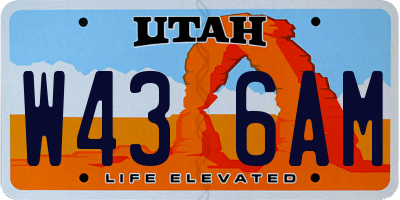 UT license plate W436AM