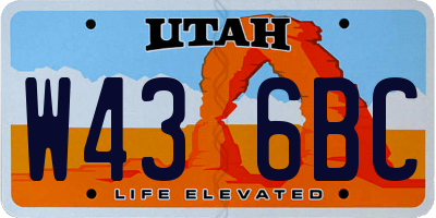UT license plate W436BC