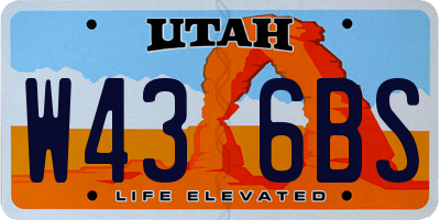 UT license plate W436BS