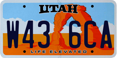 UT license plate W436CA