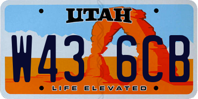 UT license plate W436CB