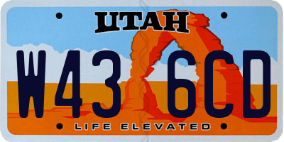 UT license plate W436CD