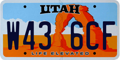 UT license plate W436CF