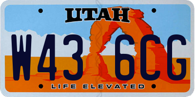 UT license plate W436CG