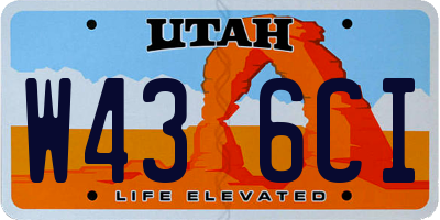 UT license plate W436CI