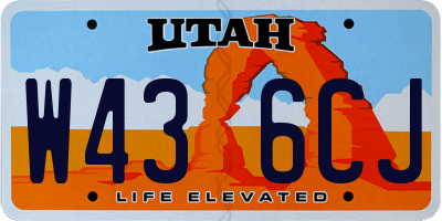 UT license plate W436CJ