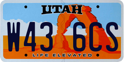 UT license plate W436CS