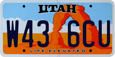 UT license plate W436CU