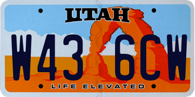 UT license plate W436CW