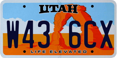 UT license plate W436CX