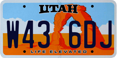 UT license plate W436DJ