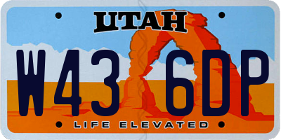UT license plate W436DP