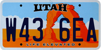UT license plate W436EA