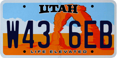 UT license plate W436EB