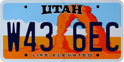 UT license plate W436EC