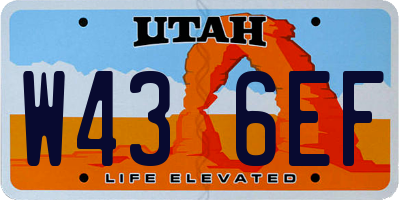 UT license plate W436EF