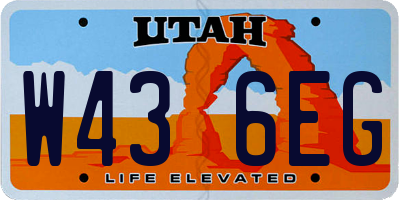 UT license plate W436EG