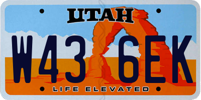 UT license plate W436EK