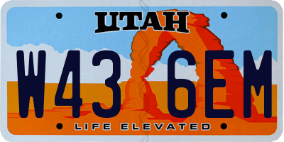 UT license plate W436EM