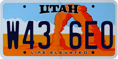 UT license plate W436EO