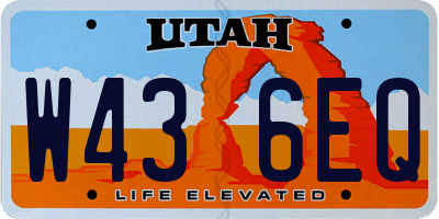 UT license plate W436EQ
