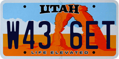 UT license plate W436ET