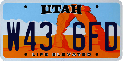 UT license plate W436FD