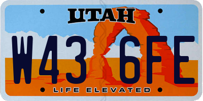 UT license plate W436FE