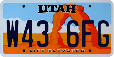 UT license plate W436FG