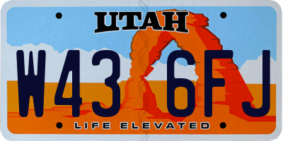 UT license plate W436FJ
