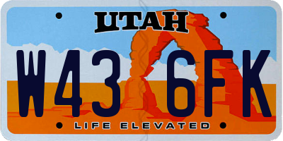 UT license plate W436FK