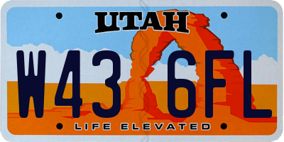 UT license plate W436FL