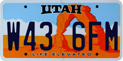 UT license plate W436FM