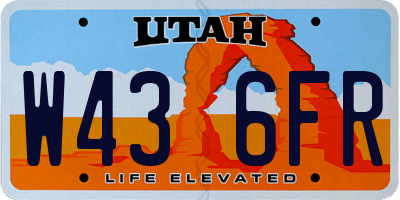 UT license plate W436FR