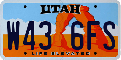 UT license plate W436FS