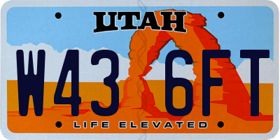 UT license plate W436FT