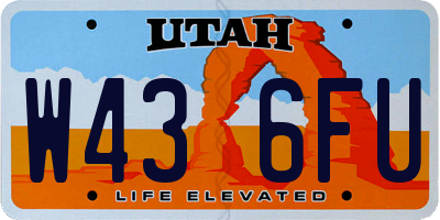 UT license plate W436FU
