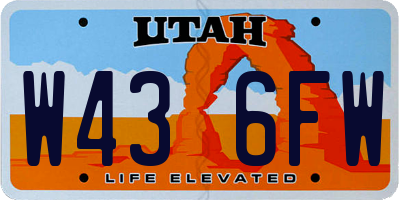 UT license plate W436FW