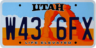 UT license plate W436FX