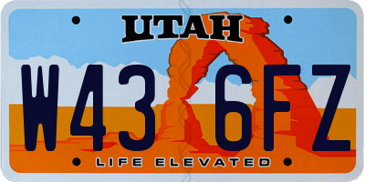 UT license plate W436FZ