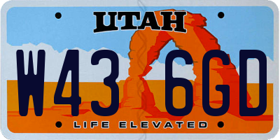 UT license plate W436GD