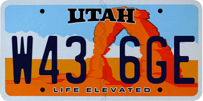 UT license plate W436GE