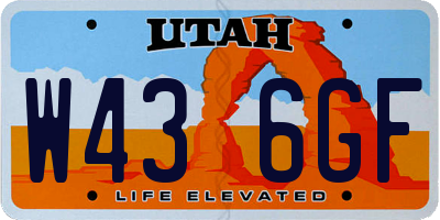 UT license plate W436GF
