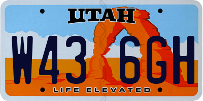 UT license plate W436GH