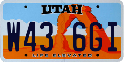 UT license plate W436GI