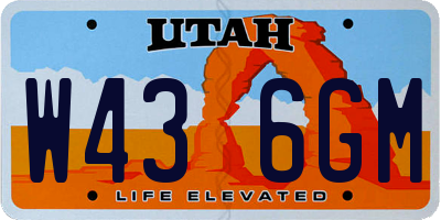 UT license plate W436GM